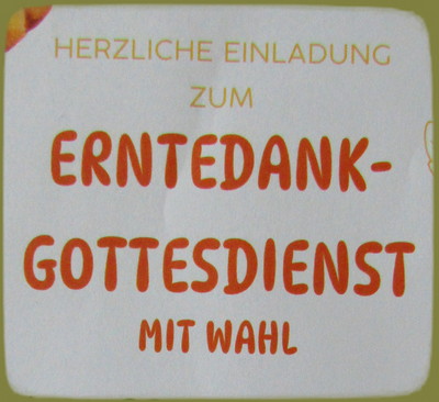 21.9.25 Erntedankfest und Wahl des Gemeindekirchenrates in Mannichswalde